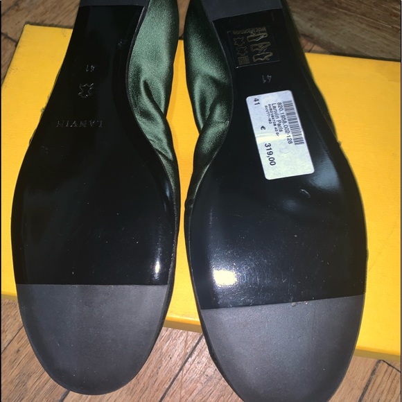 Lanvin, Forest Green Satin Ballet Slippers, Sz 41, NWOB - Picture 8 of 8
